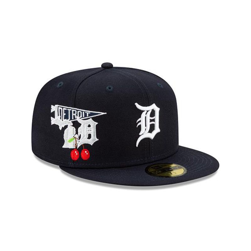 MLB Detroit Tigers City Patch 59Fifty Fitted (HDV6379) - Blue New Era Caps